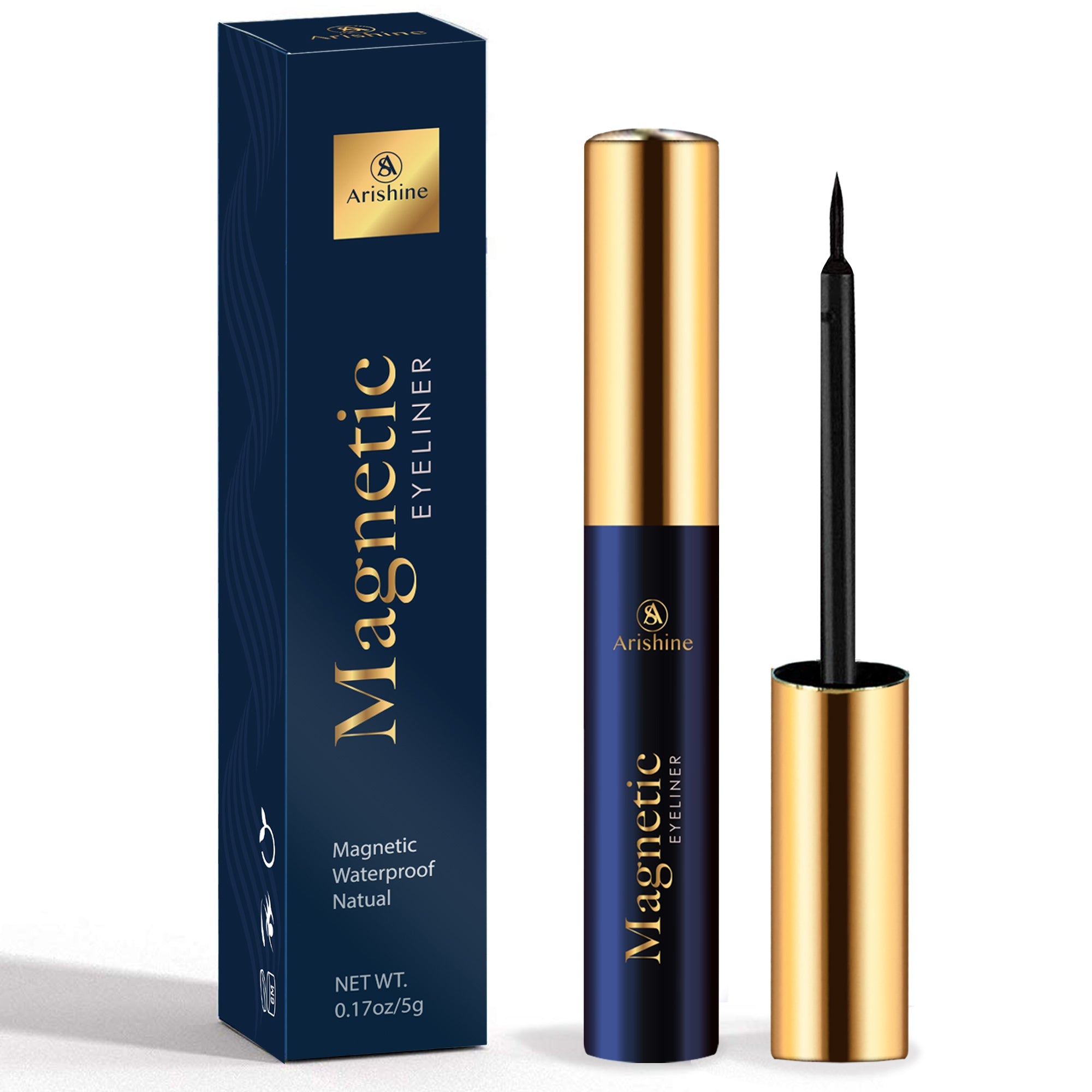 Arishine Magnetic Eyeliner, Natural Look,Waterproof and Smudge Resistant