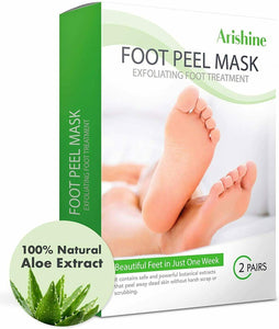 Arishine Foot Peel Mask, Exfoliating Foot Mask Get Soft Baby Foot 2 Pairs