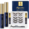 Arishine 5 Pairs Reusable Magnetic Eyelashes and 2 Tubes of Magnetic Eyeliner Kit
