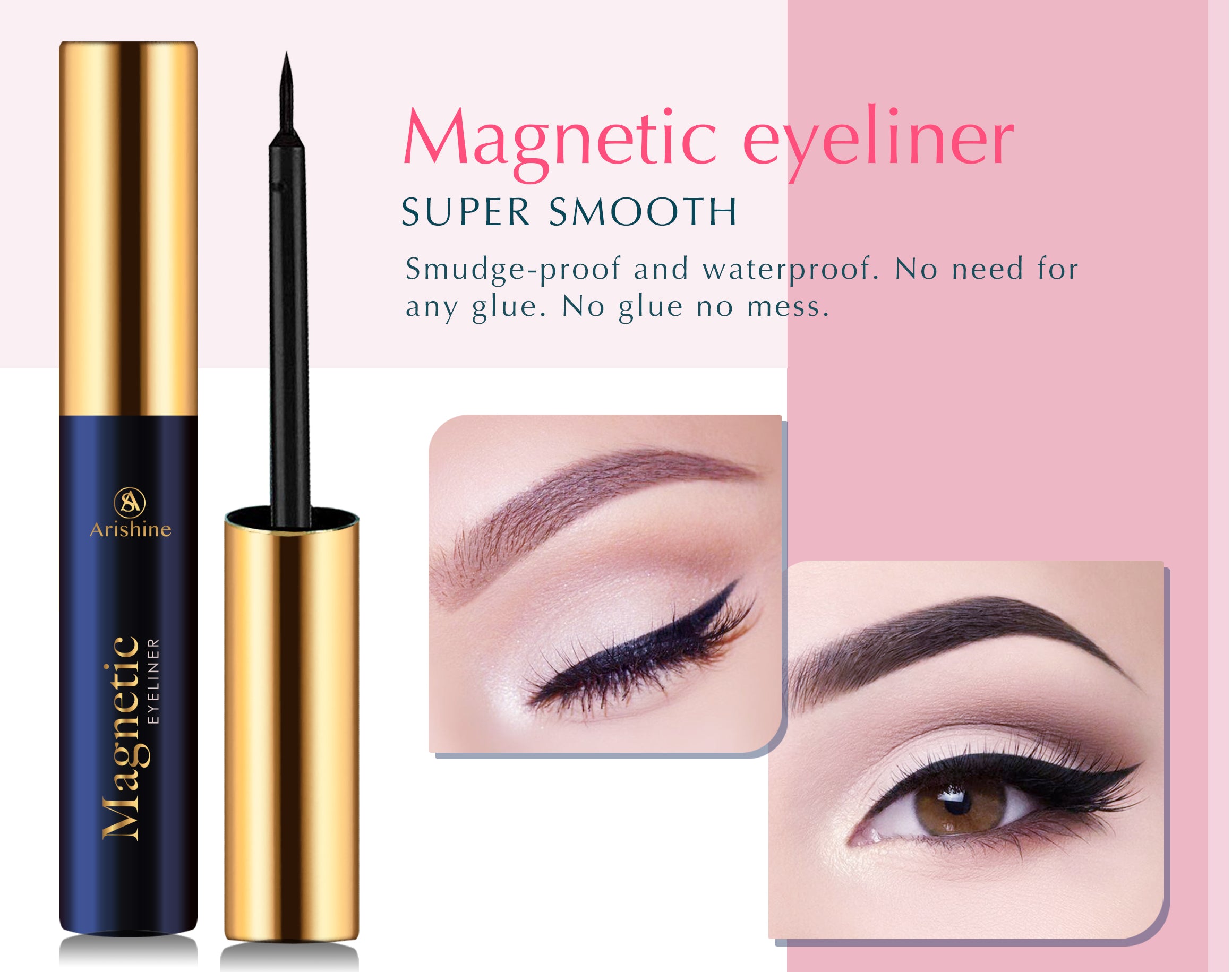 Natural 10 Pair Arishine Magnetic Eyeliner and Lashes Online